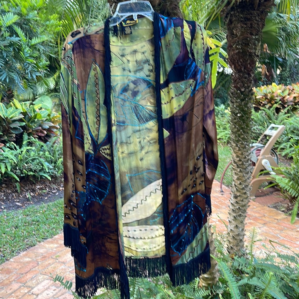 Silk and Raymond free form top M L